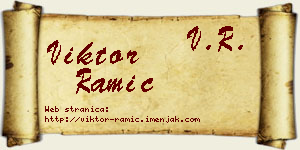Viktor Ramić vizit kartica